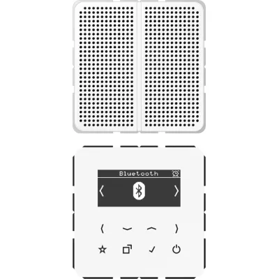 JUNG Smart Radio DAB+ Bluetooth Set Mono DABCD1BTWW | Digitalradio UKW Unterputz | 16 Speicherplätze weiß