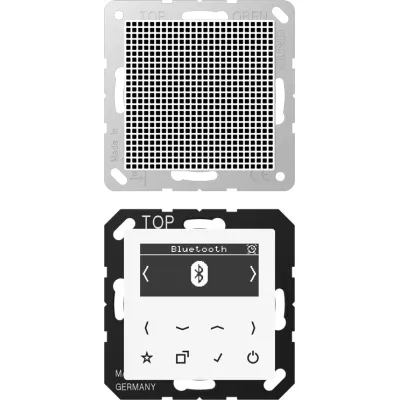JUNG Smart Radio DAB+ DABA1BTWW | Digitalradio | Bluetooth | UKW | 16 Sender | Unterputz | Mono Lautsprecher | weiß