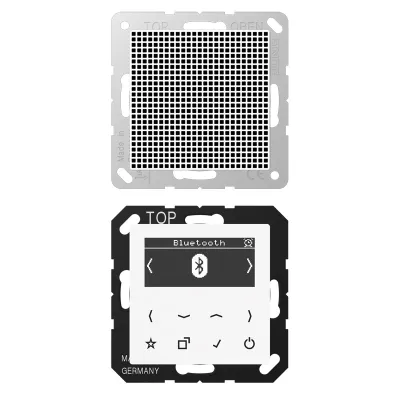 JUNG Smart Radio DAB+ DABA1BTWW | Digitalradio | Bluetooth | UKW | 16 Sender | Unterputz | Mono Lautsprecher | weiß