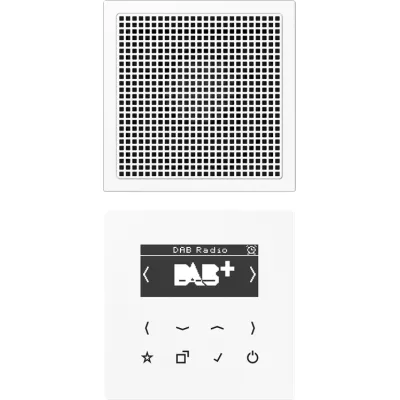 JUNG Smart Radio DAB+ Set Mono DABLS1WW | Digitalradio Unterputz | UKW | 16 Speicherplätze | Sensortasten | Weiß