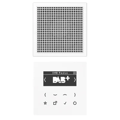 JUNG Smart Radio DAB+ Set Mono DABLS1WW | Digitalradio Unterputz | UKW | 16 Speicherplätze | Sensortasten | Weiß