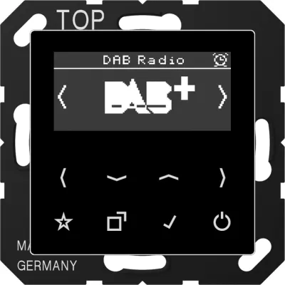 JUNG Smart Radio DABASW DAB+ Digitalradio Unterputz UKW | Sensortasten | Echtglasfront | Schwarz