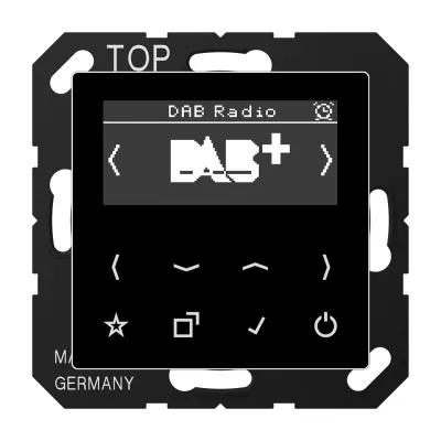 JUNG Smart Radio DABASW DAB+ Digitalradio Unterputz UKW | Sensortasten | Echtglasfront | Schwarz