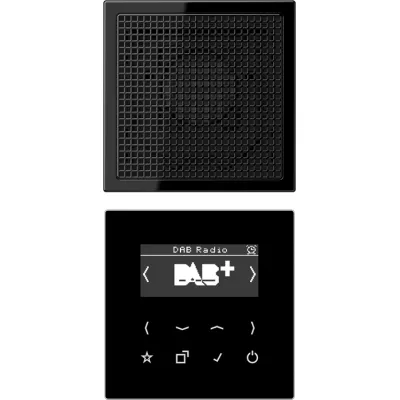 JUNG Smart Radio DAB+ Unterputz DABLS1SW | Digitalradio Mono | UKW | 16 Speicherplätze | Uhr | Schwarz | LS Serie