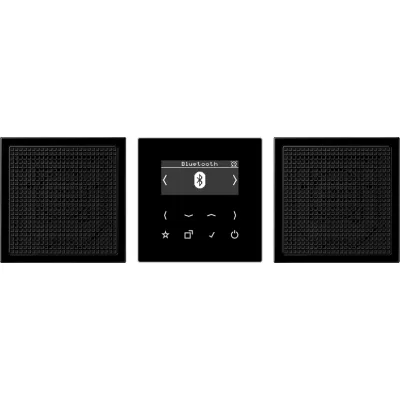 JUNG Smart Radio DAB+ Bluetooth-Set Stereo DABLS2BTSW | Digitalradio | UKW | Unterputz | 2 Lautsprecher | schwarz