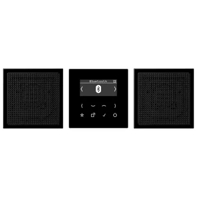 JUNG Smart Radio DAB+ Bluetooth-Set Stereo DABLS2BTSW | Digitalradio | UKW | Unterputz | 2 Lautsprecher | schwarz