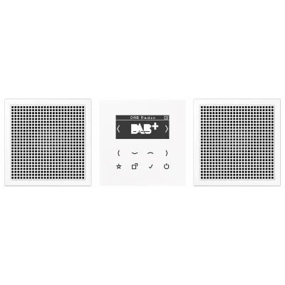 JUNG Smart Radio Unterputz DABLS2WW | DAB+ Radio Bad Badezimmer | Stereo | 2 Lautsprecher | RDS | Weckfunktion | Weiß