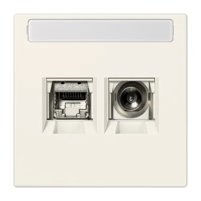 JUNG Smart-TV-Anschlussdose 2f Schriftfeld, weiß MMD LS 4521