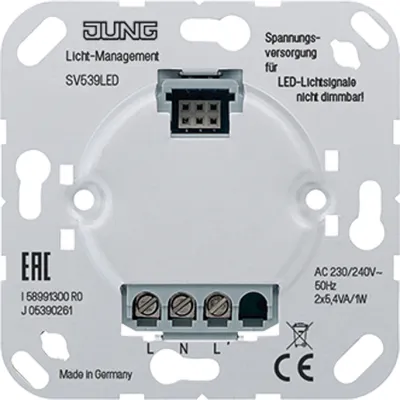 JUNG Spannungsversorgung SV539LED für LED-Lichtsignale | AC 230-240V 50Hz | 2x5,3 VA | Schraubanschluss | nicht dimmbar