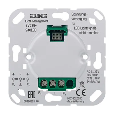 JUNG Spannungsversorgung SV 539-948 LED | AC/DC 9-48V | Für LED-Lichtsignale | Schraubanschluss | IP20 | nicht dimmbar