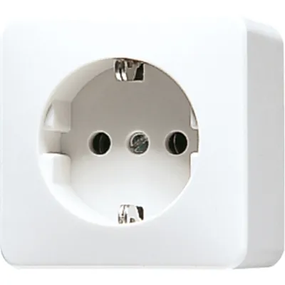 Jung SCHUKO-Steckdose 321AWW AP600 | 1fach | 16A 250V | Aufputz | Schraubklemmen | Thermoplast | IP20 | alpinweiß
