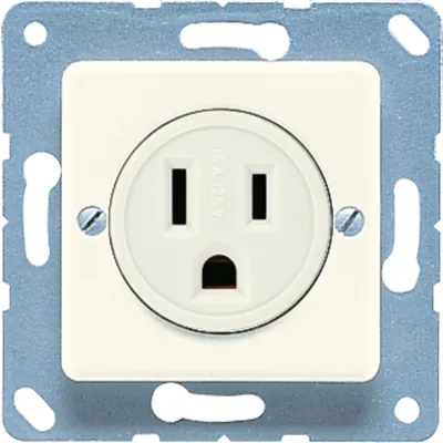 JUNG Steckdose Unterputz 121-15 | NEMA 5-15R US-Norm | 15A 125V | Schraubklemmen | Thermoplast | cremeweiß