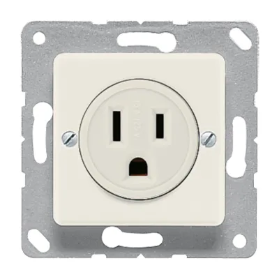 JUNG Steckdose Unterputz 121-15 | NEMA 5-15R US-Norm | 15A 125V | Schraubklemmen | Thermoplast | cremeweiß