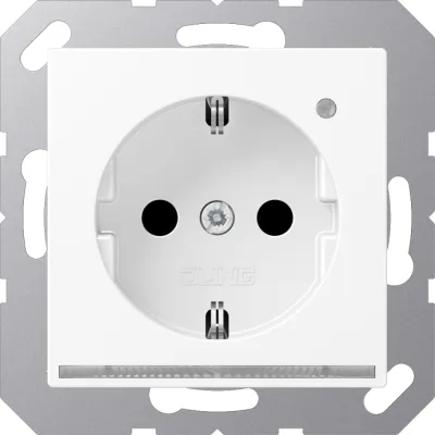 JUNG SCHUKO Steckdose A1520-OWWMLNW | LED-Orientierungslicht | Helligkeitssensor | schneeweiß matt