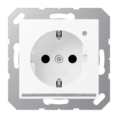 JUNG SCHUKO Steckdose A1520-OWWMLNW | LED-Orientierungslicht | Helligkeitssensor | schneeweiß matt