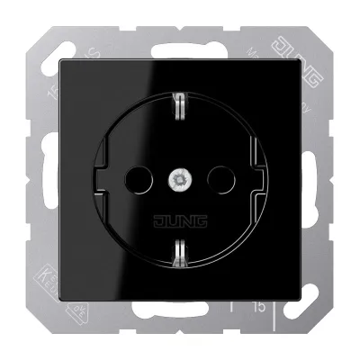 JUNG SCHUKO Steckdose A1521BFSW | Unterputz | 16A 250V | IP20 | Schraubklemmen | glänzend | thermoplast | schwarz