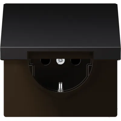 JUNG SCHUKO Steckdose AL1520KLD | Unterputz | Klappdeckel | IP44 | Aluminium matt | 16A 250V | dark