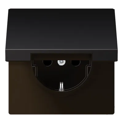 JUNG SCHUKO Steckdose AL1520KLD | Unterputz | Klappdeckel | IP44 | Aluminium matt | 16A 250V | dark