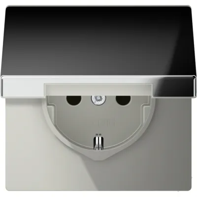 JUNG SCHUKO Steckdose GCR1520KIKL | Unterputz | Klappdeckel | Berührungsschutz | Metall Chrom glänzend | 16A 250V