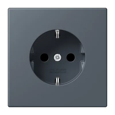JUNG SCHUKO Steckdose LC1520262 | Unterputz IP20 | 16A 250V | Duroplast matt | Federklemmen | grau (gris fonce 59)