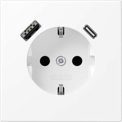 JUNG Steckdose SCHUKO LS1520-15CAWWM m.USB Typ AC