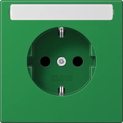 JUNG SCHUKO-Steckdose LS 1520 BFNA GN | 16A 250V | Unterputz | mit Schriftfeld 9x58mm | Thermoplast | glänzend | grün