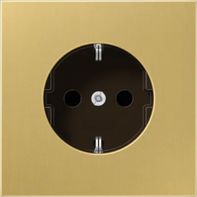 JUNG SCHUKO Steckdose ME1520KIC | Unterputz | 16A 250V | erhöhter Berührungsschutz | Federklemmen | Messing matt