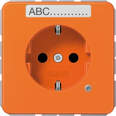JUNG SCHUKO-Steckdose CD1520BFNAKOO | 16A 250V Unterputz | Funktionsanzeige LED | Berührschutz | Schriftfeld | orange