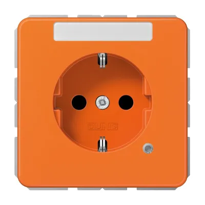 JUNG SCHUKO-Steckdose CD1520BFNAKOO | 16A 250V Unterputz | Funktionsanzeige LED | Berührschutz | Schriftfeld | orange
