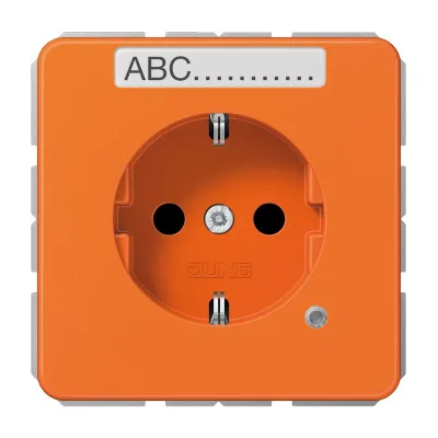 JUNG SCHUKO-Steckdose CD1520BFNAKOO | 16A 250V Unterputz | Funktionsanzeige LED | Berührschutz | Schriftfeld | orange