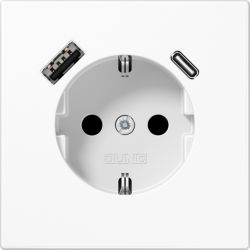 Jung Steckdose SCHUKO mit USB (LS1520-15CAWWUSB)