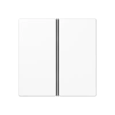JUNG Tastensatz 2-fach komplett A402TSAWW | Tastermodul Abdeckung | Aufklipsbar | Thermoplast glänzend | alpinweiß