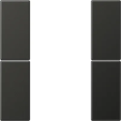 JUNG Tastensatz 2fach komplett AL2502TSAAN | Schalterwippe für LS Serie | Aluminium matt lackiert | anthrazit