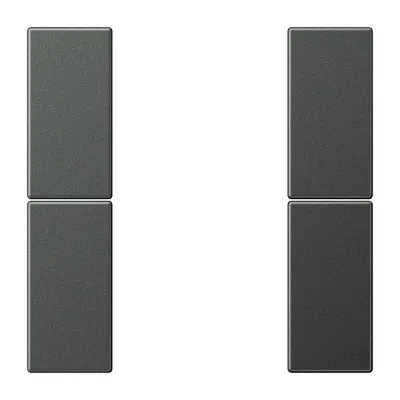JUNG Tastensatz 2fach komplett AL2502TSAAN | Schalterwippe für LS Serie | Aluminium matt lackiert | anthrazit