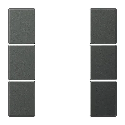 JUNG Tastensatz 3-fach AL2503TSAAN | Schalteraufsatz für Tastsensor-Modul | Aluminium matt | anthrazit