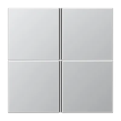 JUNG Tastensatz 4-fach komplett AL2404TSA | Tastsensor-Modul kompatibel | Aluminium matt | zum Aufklipsen | halogenfrei
