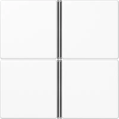 JUNG Tastensatz 4-fach A404TSAWW | zum Aufklipsen für Tastsensor-Modul | alpinweiß glänzend | Kunststoff | halogenfrei