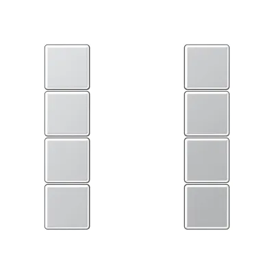 JUNG Tastensatz 4-fach komplett A 504 TSA AL | Schalter/Dimm-Modul | Aufklipsbar | Thermoplast | Aluminium glänzend