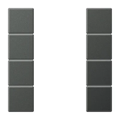 JUNG Tastensatz 4fach komplett AL2504TSAAN | Schalterabdeckung Bussystem | Aluminium matt lackiert | anthrazit