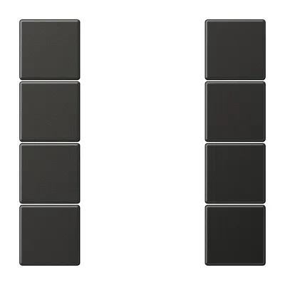 JUNG Tastensatz 4fach komplett AL2504TSAAN | Schalterabdeckung Bussystem | Aluminium matt lackiert | anthrazit