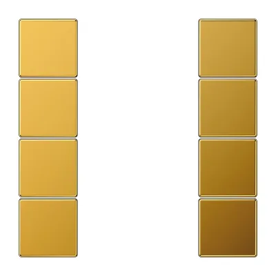 JUNG Tastensatz 4fach komplett GO2504TSA | Tastsensor-Modul kompatibel | Metall | glänzend | ohne Aufdruck | Gold