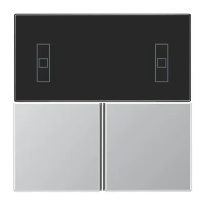JUNG Tastensatz AL4093TSA | KNX Schalteraufsatz für Kompakt-Raumcontroller-Modul | Aluminium matt | zum Aufklipsen