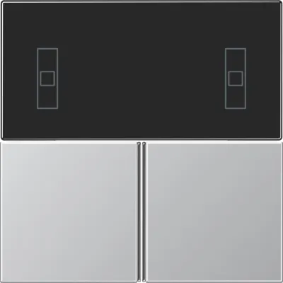 JUNG Tastensatz AL4093TSA | KNX Schalteraufsatz für Kompakt-Raumcontroller-Modul | Aluminium matt | zum Aufklipsen