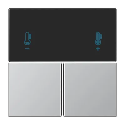 JUNG Tastensatz AL4093TSA | KNX Schalteraufsatz für Kompakt-Raumcontroller-Modul | Aluminium matt | zum Aufklipsen