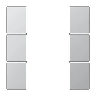 JUNG Tastensatz 3fach | AL2503TSA F50 LS Serie | Aluminium matt | Metall | ohne Aufdruck | zum Aufklipsen