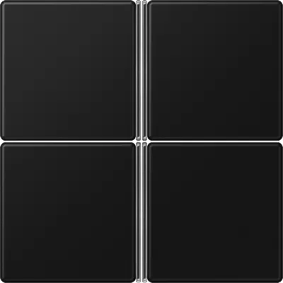 JUNG Tastensatz komplett 4-fach A404TSASWM | Taster für Bussystem | 55x55 mm | Kunststoff schwarz matt RAL 9005