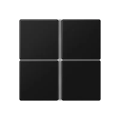 JUNG Tastensatz komplett 4-fach A404TSASWM | Taster für Bussystem | 55x55 mm | Kunststoff schwarz matt RAL 9005
