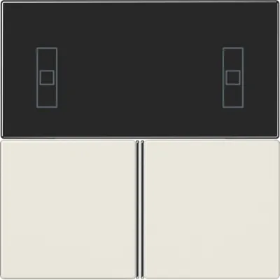 JUNG Tastensatz LS4093TSA KNX | für Kompakt-Raumcontroller | Klemmbefestigung | Thermoplast glänzend | cremeweiß RAL1013