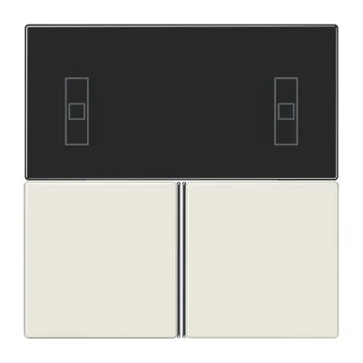JUNG Tastensatz LS4093TSA KNX | für Kompakt-Raumcontroller | Klemmbefestigung | Thermoplast glänzend | cremeweiß RAL1013