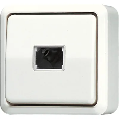 Jung Taster 1-polig Wechsler 633A | Aufputz Wipptaster mit N-Klemme | beleuchtet | 10A 250V | Duroplast | cremeweiß
